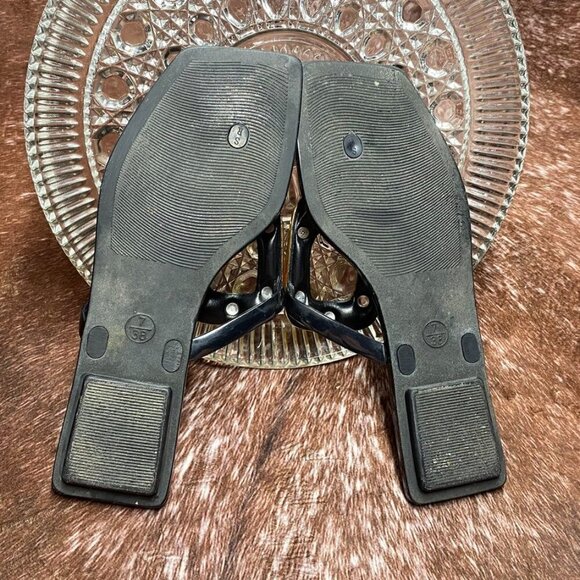 Jeffrey Campbell Linques Flip Flop | Black/Gold | Women’s 7 | Pre-Loved - Picture 3 of 8